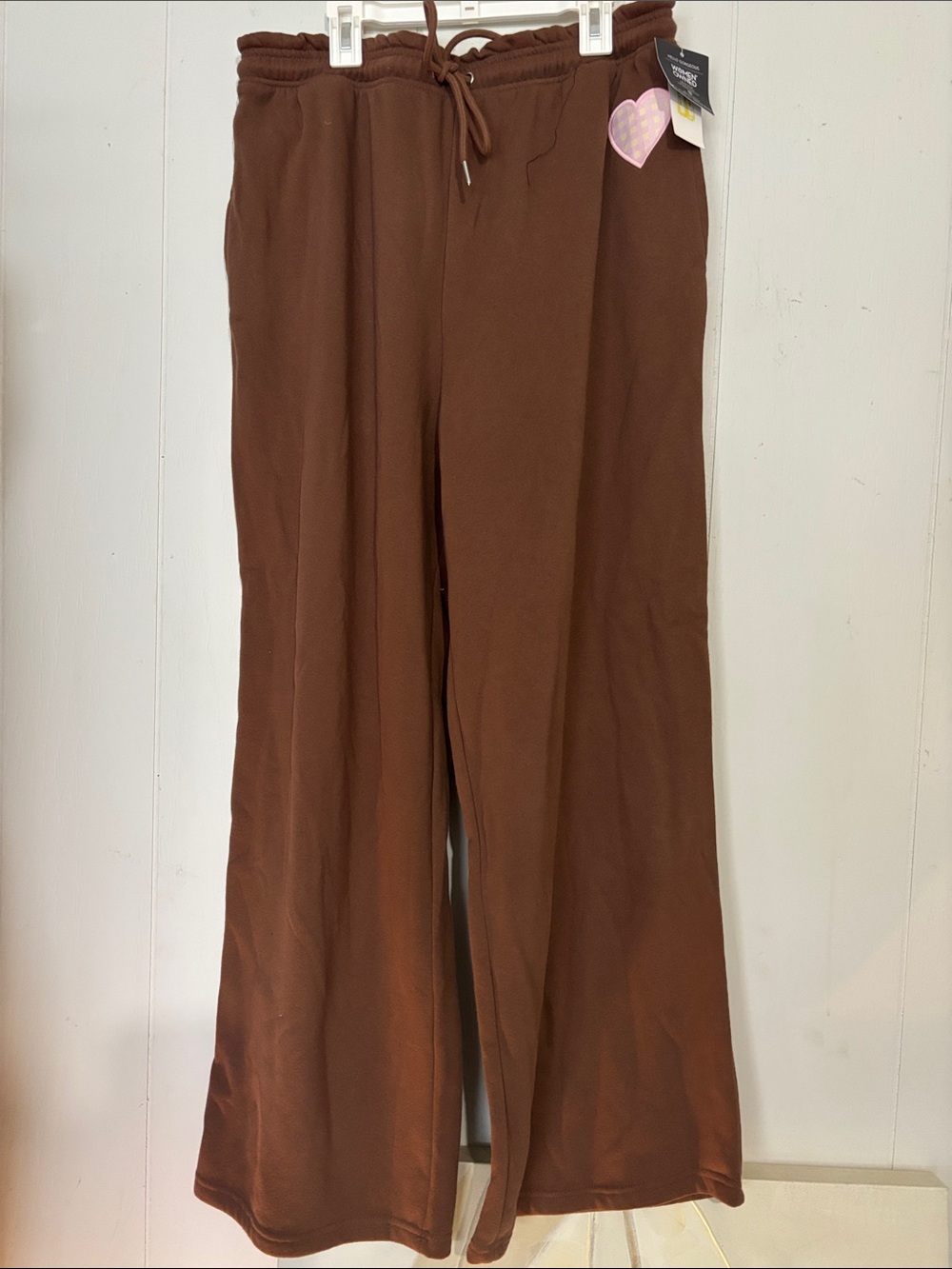 Grayson Threads Wide-Leg Drawstring Pants - Brown